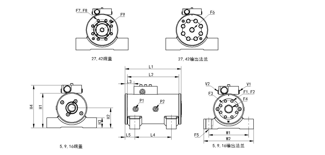 WL20 Series 4200Nm spirálový hydraulický rotační pohon (5)